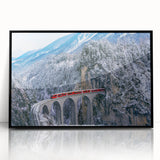 Large abstract wall art featuring a stylized train in black and gray tones on a framed acrylic.