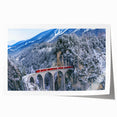 Extra large rolled print featuring a detailed train illustration in muted earth tones, ideal for art wall dining room.