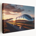 Side view of a vintage train on stretched canvas with muted earth tones, suitable for kitchen wall art.