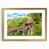 Extra large abstract art print of a textured train, in muted gold and black tones on framed canvas.