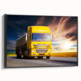 Black and white framed canvas featuring a vintage truck, ideal for bedroom wall decor.