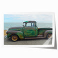 Rolled print of colorful trucks in cartoon style, ideal for art wall dining room decor.