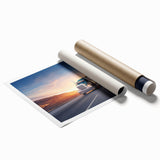 Extra large wall art featuring a detailed truck design on a rolled print, suitable for enhancing a large living room space.