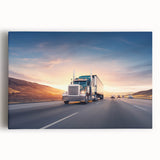 Black and white photo of vintage trucks on stretched canvas, ideal for kitchen wall art.