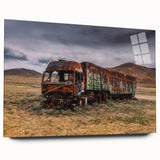 Acrylic print of a side-view truck in monochrome tones, ideal for bedroom or dining room wall art.