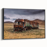 Black and white vintage truck photo on framed canvas, ideal for bedroom wall art in a minimalist style.