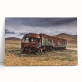 Black and white print of vintage trucks on stretched canvas, suitable as large kitchen wall art or for bedroom decor.