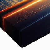 Black and white landscape art painting of trucks on a canvas, ideal for bedroom wall decor.