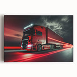 Black and white photo of vintage trucks on stretched canvas, suited for kitchen wall art.