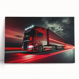 Black and white stretched canvas featuring a vintage truck design, ideal for kitchen wall art.