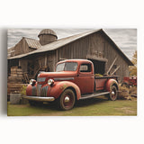 Black and white print of various trucks on stretched canvas, ideal for kitchen wall art.