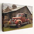 Large canvas print of colorful trucks in a row, in a realistic style, ideal for kitchen wall art.