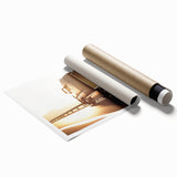 Extra large wall art featuring a collection of vintage trucks in muted earth tones on rolled canvas.