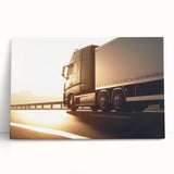 Black and white stretched canvas featuring a collection of vintage trucks, ideal for kitchen wall art.