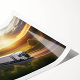 Extra large rolled print featuring line art flowers in monochrome, ideal for large living room wall decor.