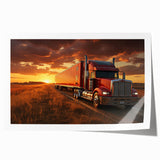 Rolled print of colorful trucks in a cartoon style, ideal for art wall dining room or playful bathroom decor.