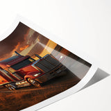 Extra large wall art featuring line art flowers on a rolled print, using soft pastel colors.