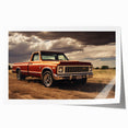 Extra large rolled print featuring an array of colorful trucks, ideal for art wall dining room or playful bathroom decor.