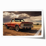 Extra large rolled print featuring an array of colorful trucks, ideal for art wall dining room or playful bathroom decor.