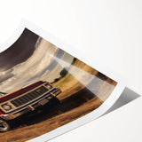 Extra large wall art featuring a collection of trucks in various styles and colors on a rolled print.