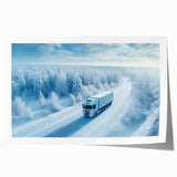 Extra large wall art featuring a collection of vintage trucks in muted earth tones, printed on rolled canvas.