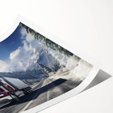 Extra large wall art featuring a line art design of flowers in soft pastel shades on a rolled print.