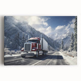 Black and white print of vintage trucks on stretched canvas, suitable for kitchen wall art.