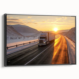 Black and white framed canvas featuring a vintage truck, ideal for bedroom wall decor.