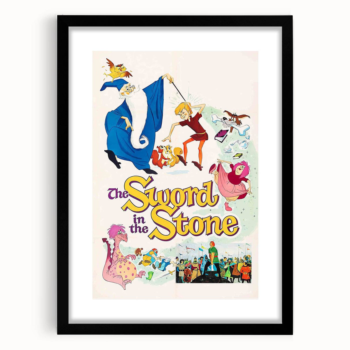 Classic 60s Movie Print - The Sword in the Stone Vintage Poster