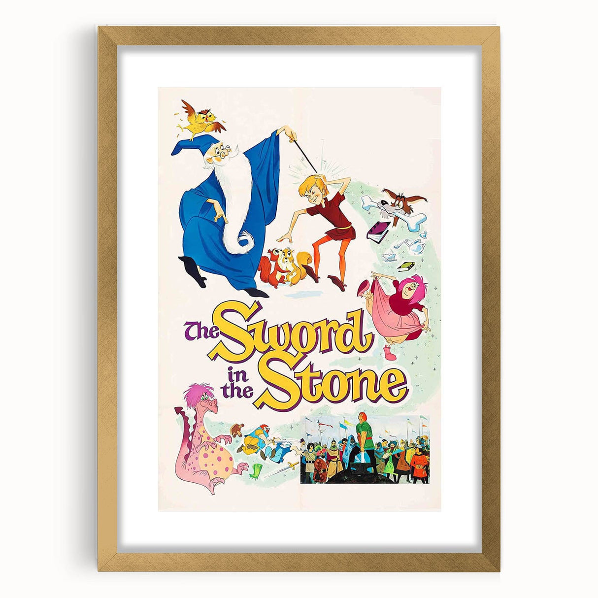 Classic 60s Movie Print - The Sword in the Stone Vintage Poster