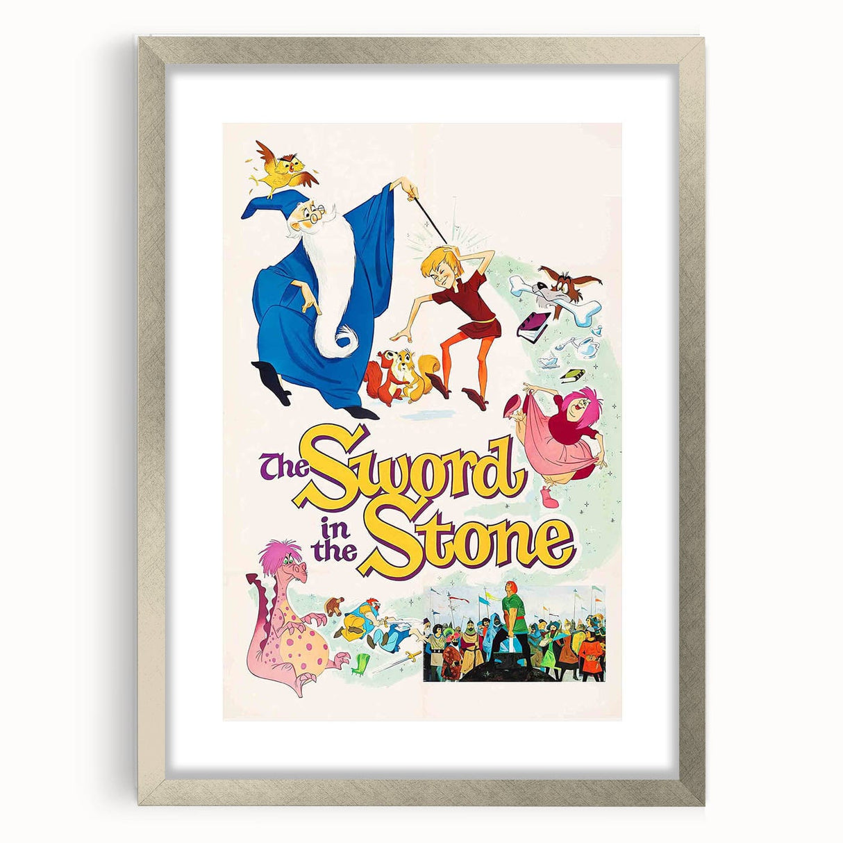 Classic 60s Movie Print - The Sword in the Stone Vintage Poster