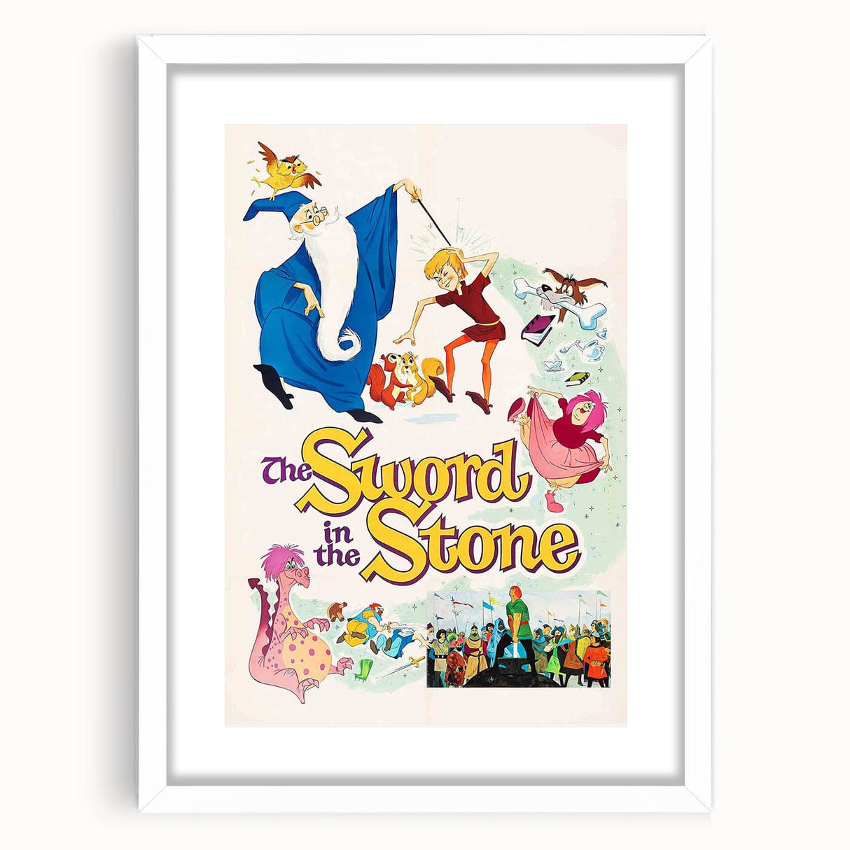 Classic 60s Movie Print - The Sword in the Stone Vintage Poster