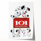 Retro Cinema Art 1960s 101 Dalmatians Vintage Disney Movie Poster
