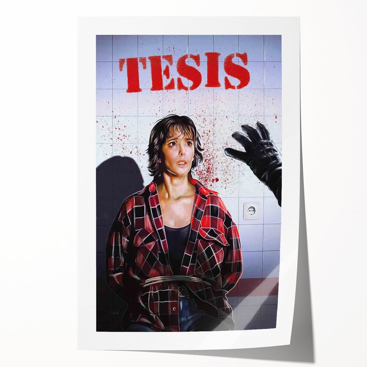 1990s Vintage Horror-Thriller Movie Poster - Tesis (1996) - Spanish Cult Classic Film Art