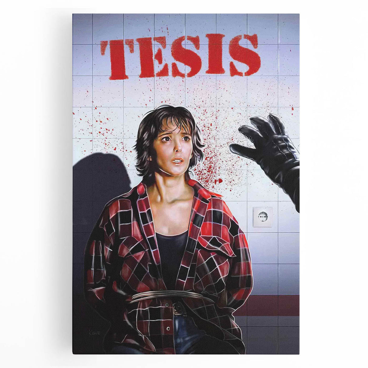1990s Vintage Horror-Thriller Movie Poster - Tesis (1996) - Spanish Cult Classic Film Art