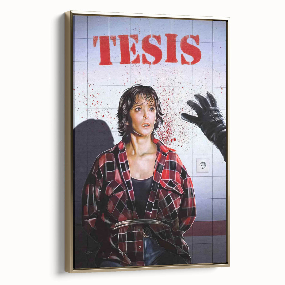 1990s Vintage Horror-Thriller Movie Poster - Tesis (1996) - Spanish Cult Classic Film Art