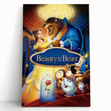 1990s Vintage Movie Poster – Beauty and the Beast Retro Disney Art