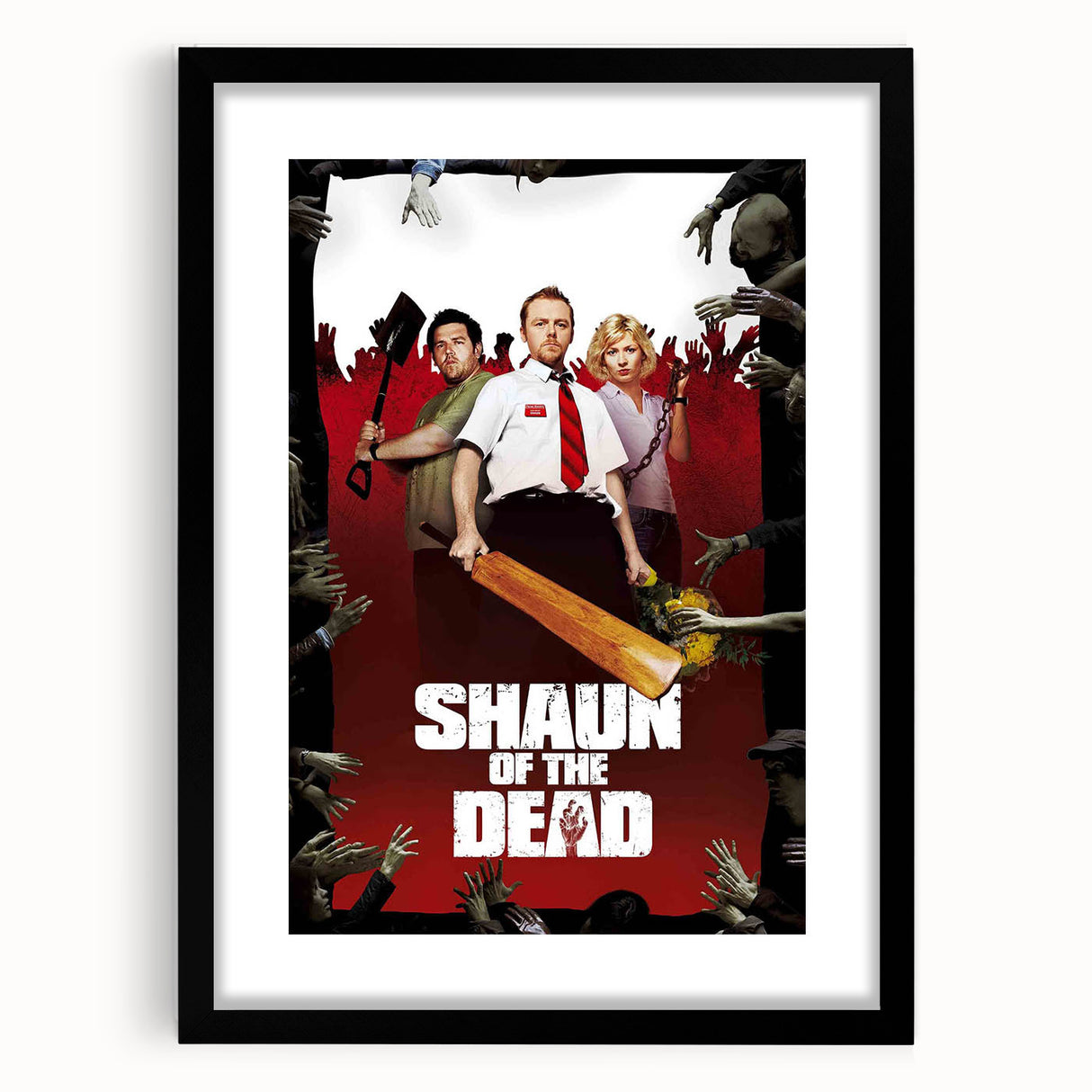 2000s Vintage Movie Posters - Shaun of the Dead Horror Comedy Art