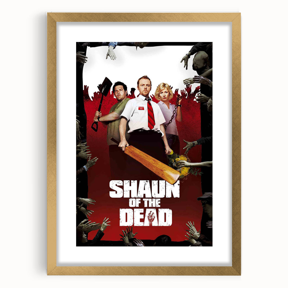 2000s Vintage Movie Posters - Shaun of the Dead Horror Comedy Art