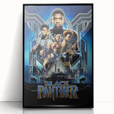 2010s Movie Poster Art - Black Panther Retro Vintage Film Print