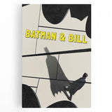 2010s Movie Poster Art – Vintage Batman & Bill Retro Cinema Print