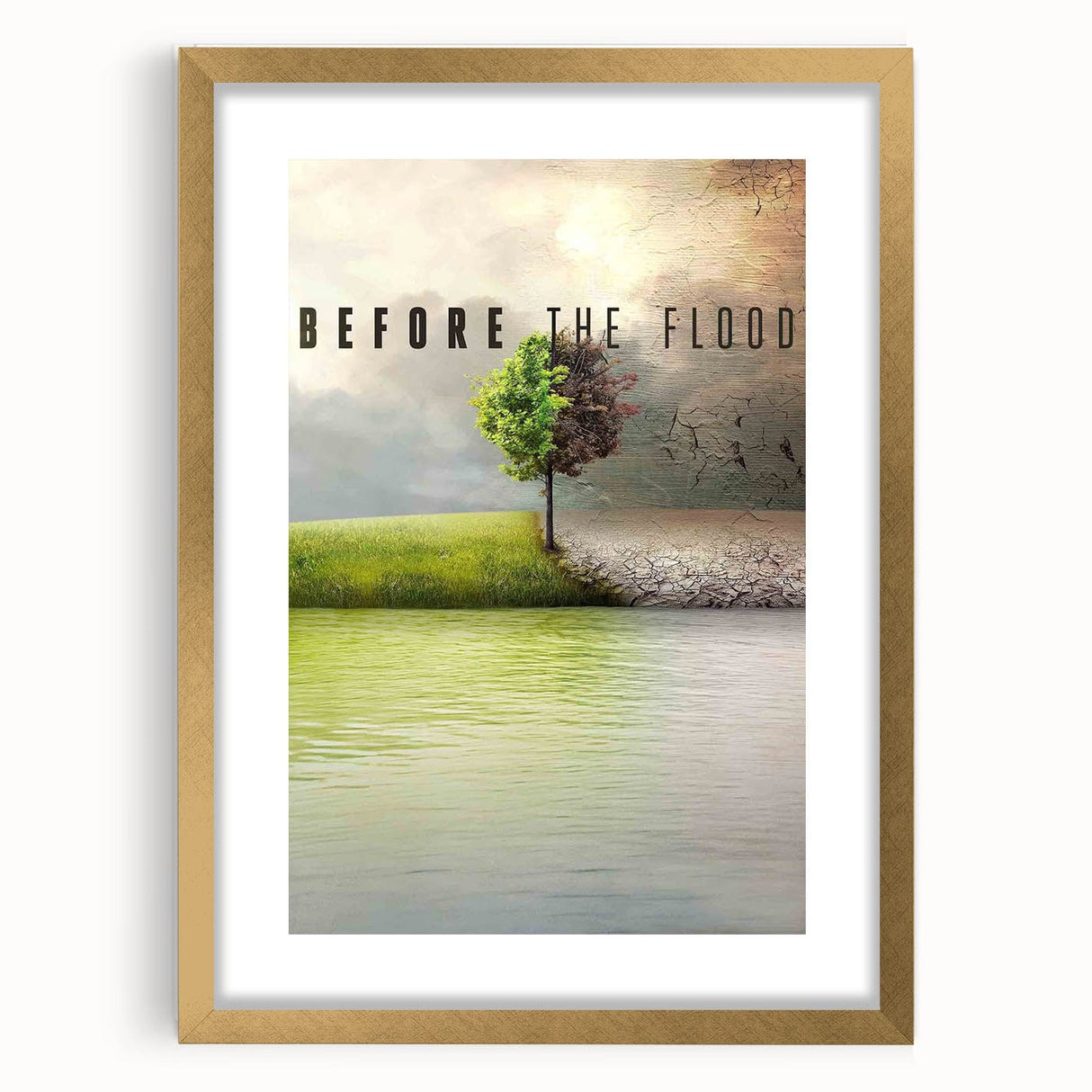 2010s Movie Poster Art – Vintage Before the Flood Climate Print