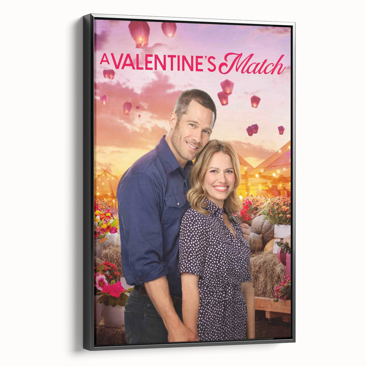 2020s Vintage Movie Poster - A Valentine's Match Retro Film Art