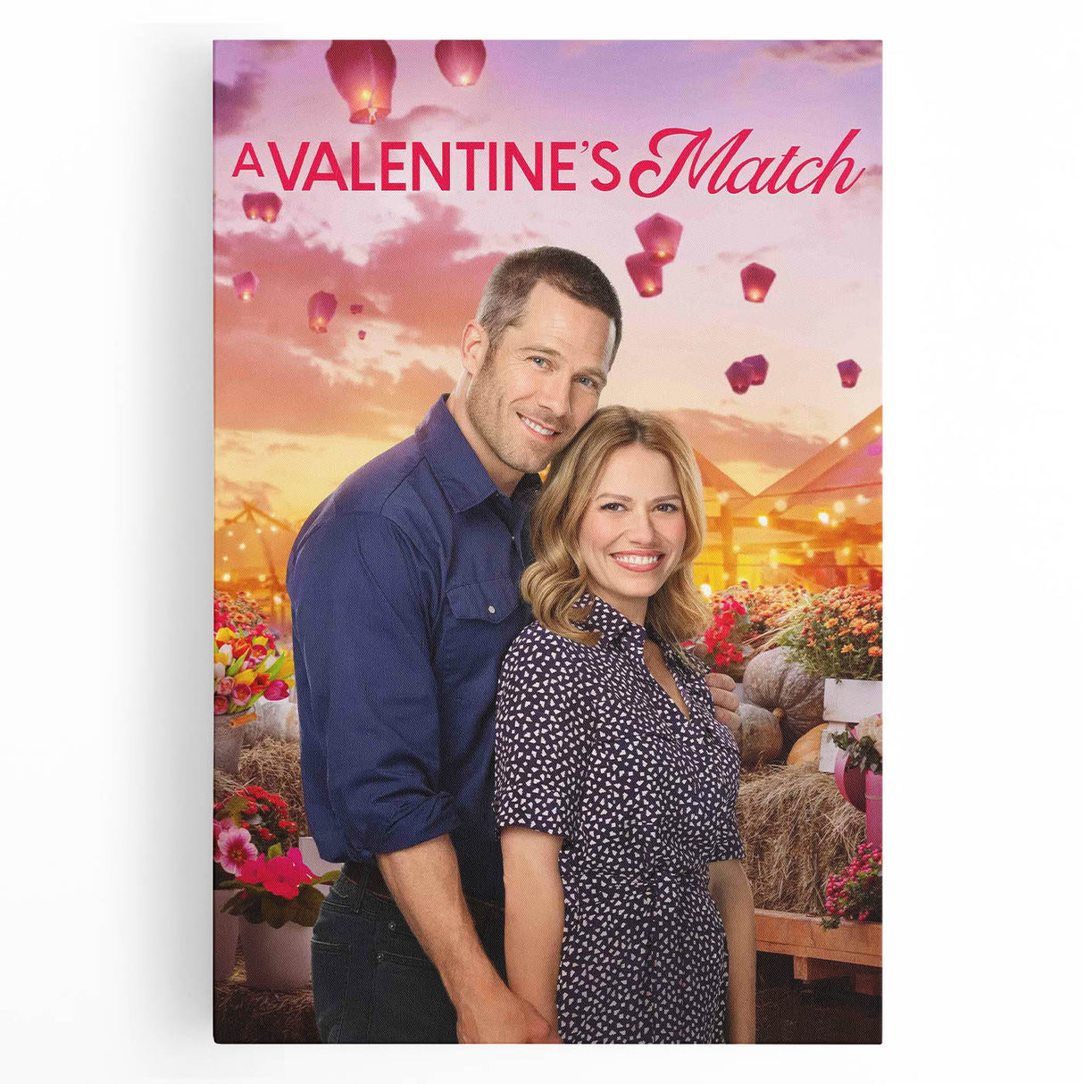 2020s Vintage Movie Poster - A Valentine's Match Retro Film Art