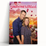 2020s Vintage Movie Poster - A Valentine's Match Retro Film Art