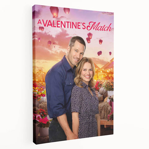 2020s Vintage Movie Poster - A Valentine's Match Retro Film Art