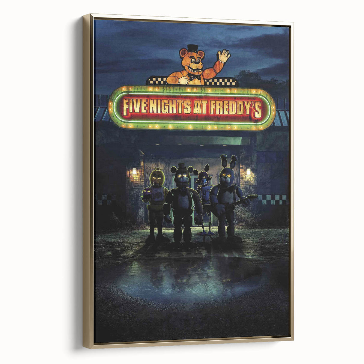 Five Nights at Freddy's 2020s Vintage Movie Poster Horror Art