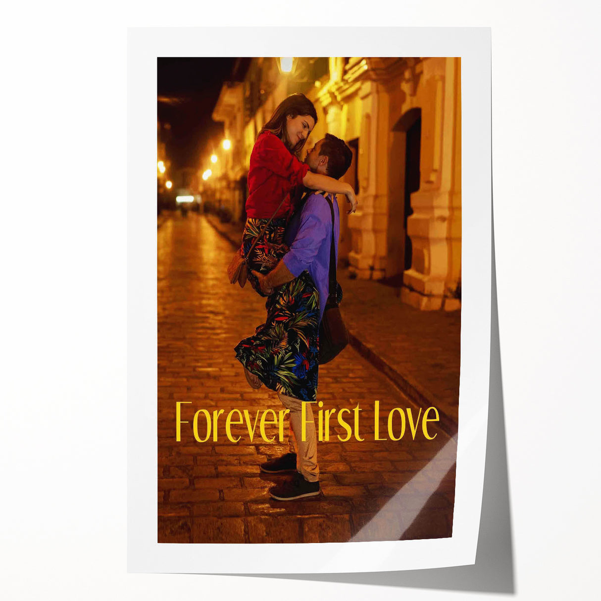 Forever First Love 2020s Vintage Movie Poster Retro Romance Art