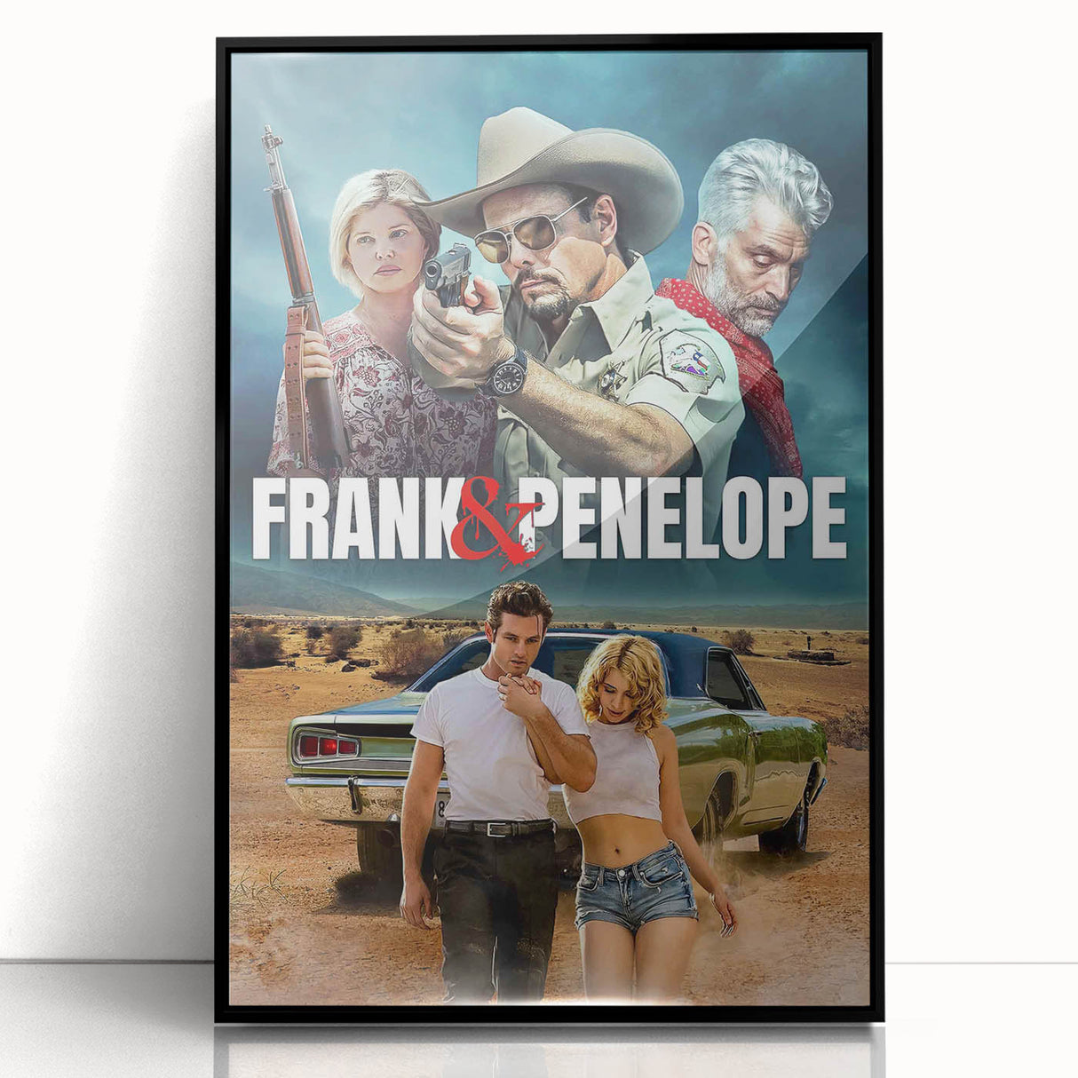 Frank & Penelope 2020s Vintage Movie Poster Retro Thriller Art