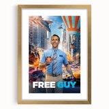 Free Guy 2020s Vintage Movie Poster Retro Action Comedy Art